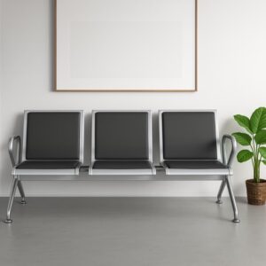 Sturdy 3-Seater Padded Link Chair