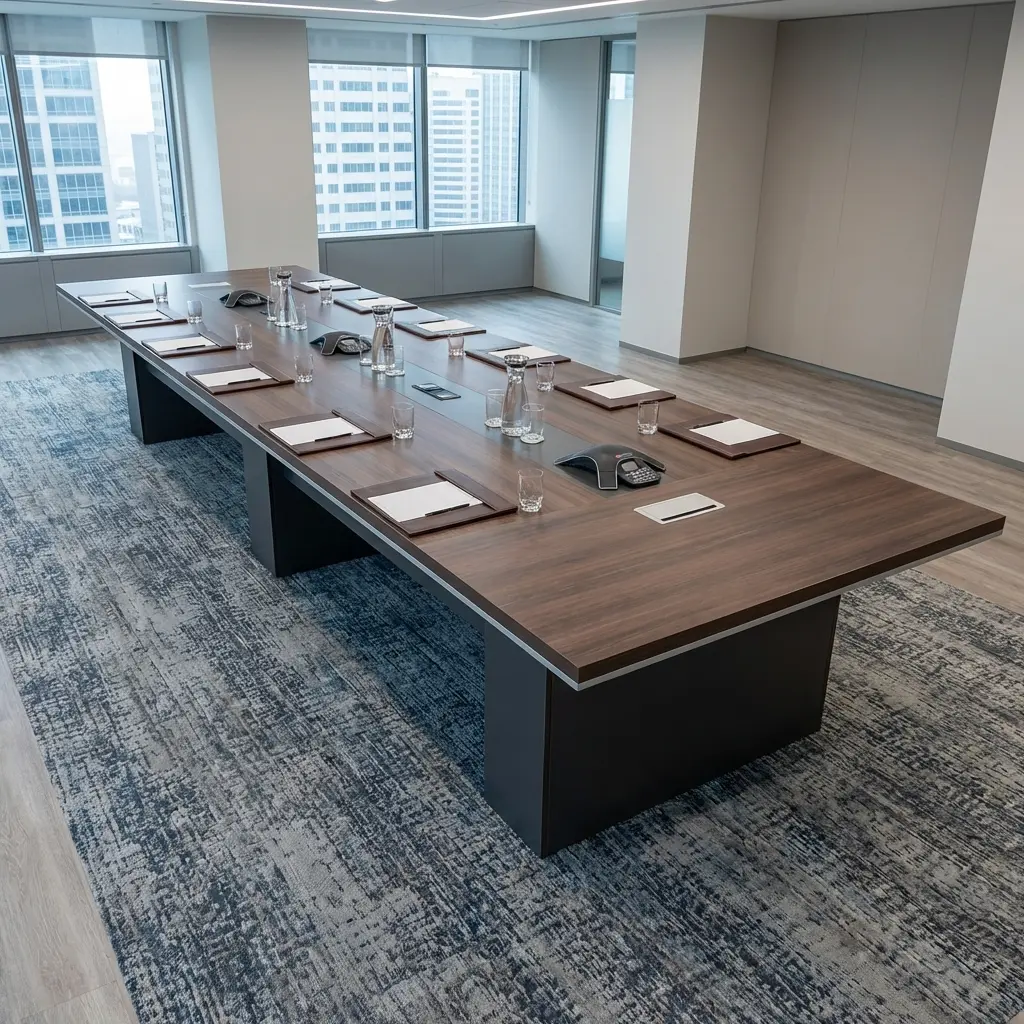 Executive 4m Boardroom Table large conference table with central power grommet