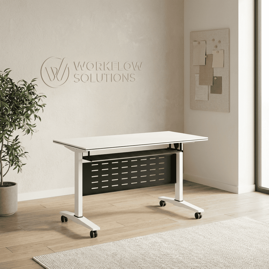 1.2m White Flip-Top Training Table