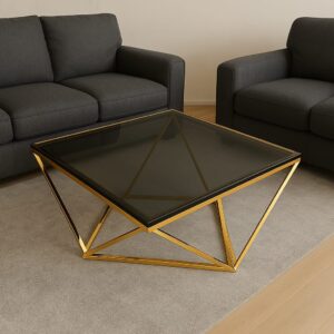 Tempered Glass Square Coffee Table
