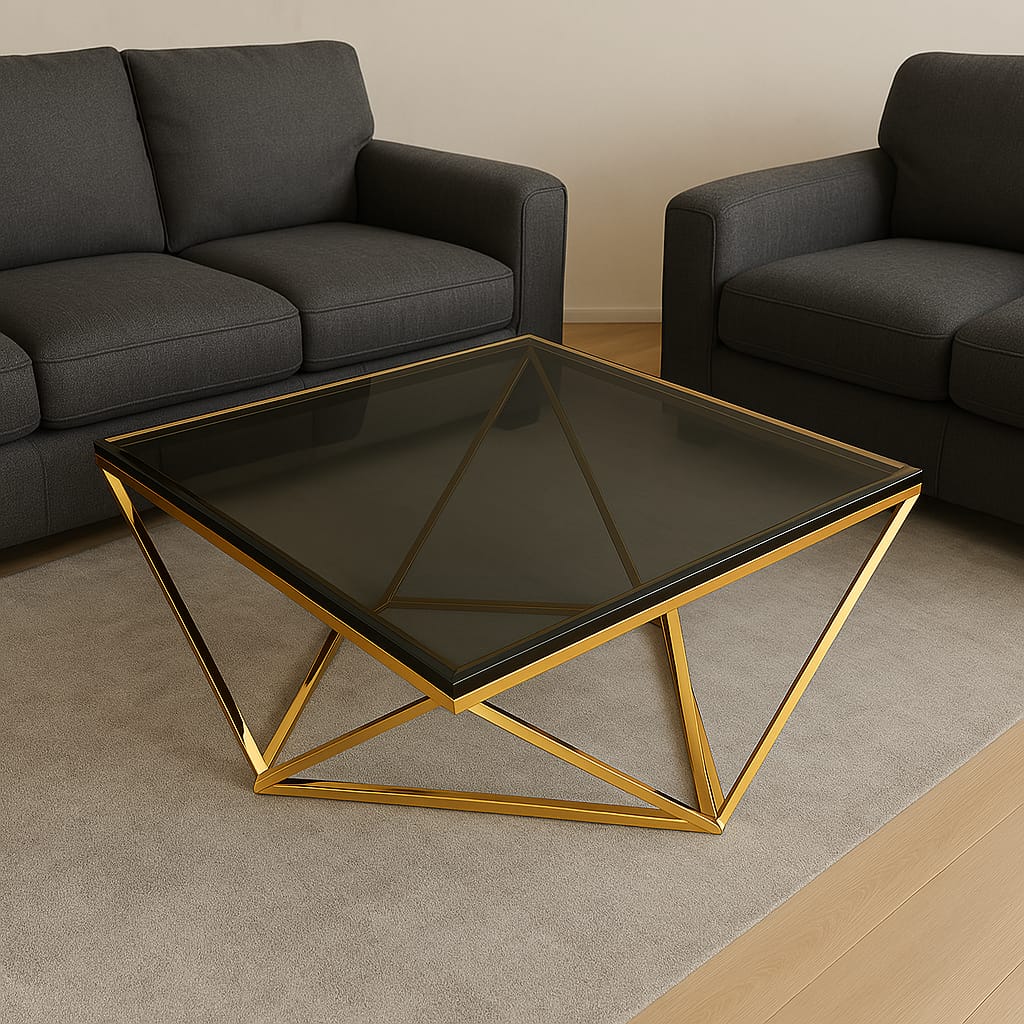 Tempered Glass Square Coffee Table