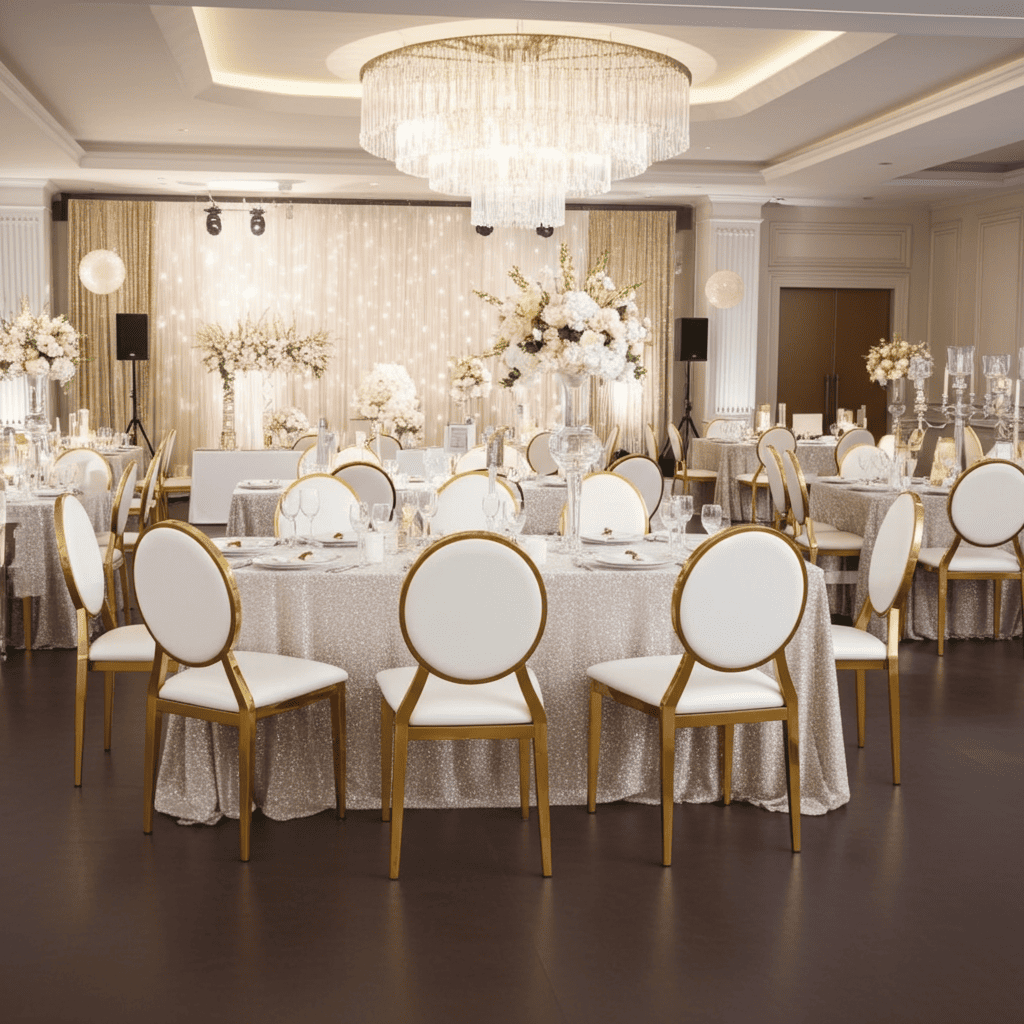 Elegant Gold Frame Dining Chair