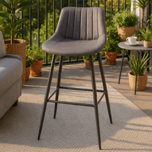 Grey Comfortable High Stool