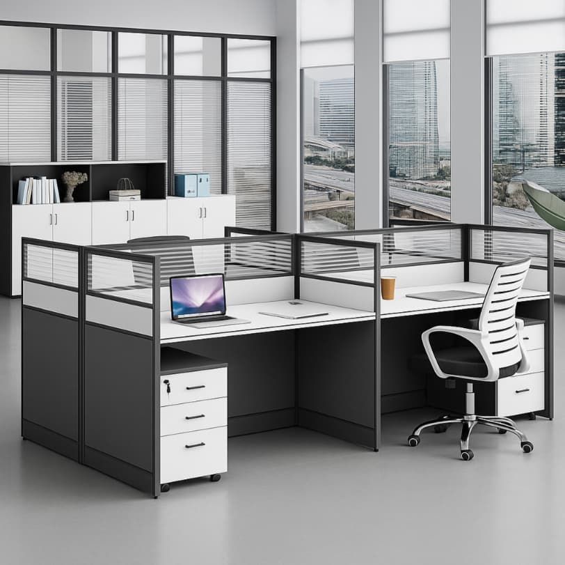 Premium 4-Person Modular Workstation