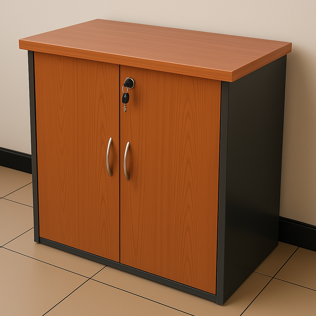 Modern 2-Door Credenza with Lock