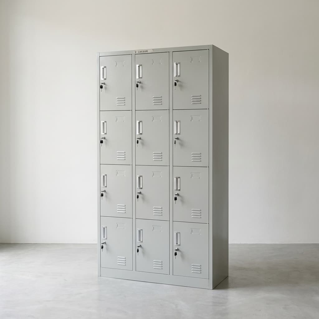 12-Locker Storage Cabinet