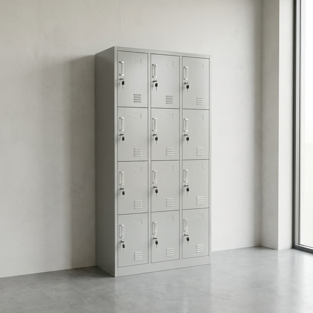 12-Locker Storage Cabinet