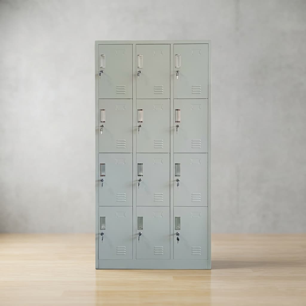 12-Locker Storage Cabinet