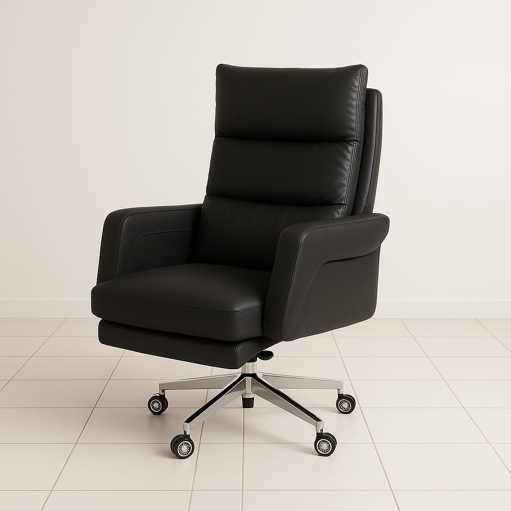 High-Back Leather Office Chair for Executives