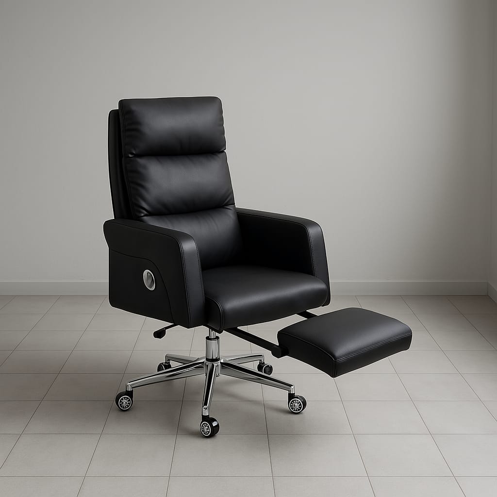 High-Back Leather Office Chair for Executives
