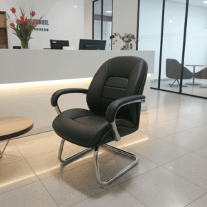 Niki Black Leather Visitors Chair