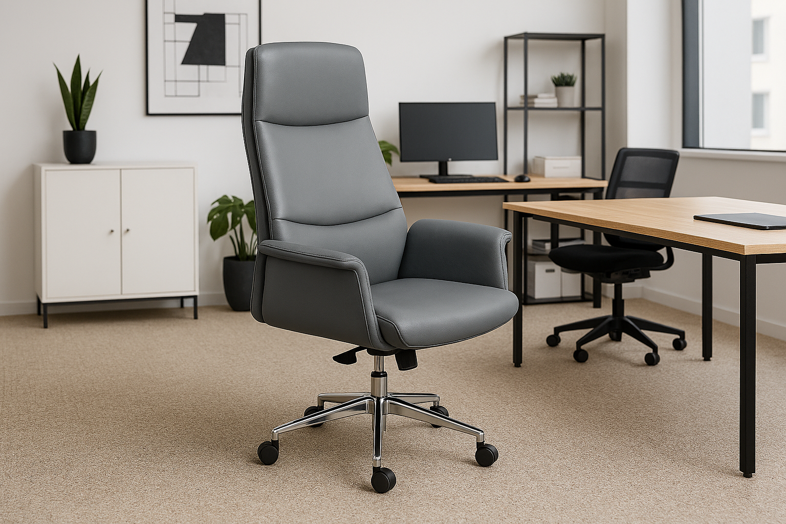 Stylish High-Back Executive Office Chair