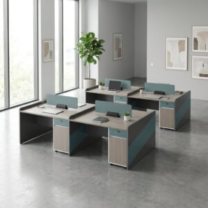 Modern 4-Person Office Workstation