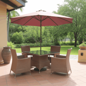 Outdoor Dining Set with Shade Umbrella