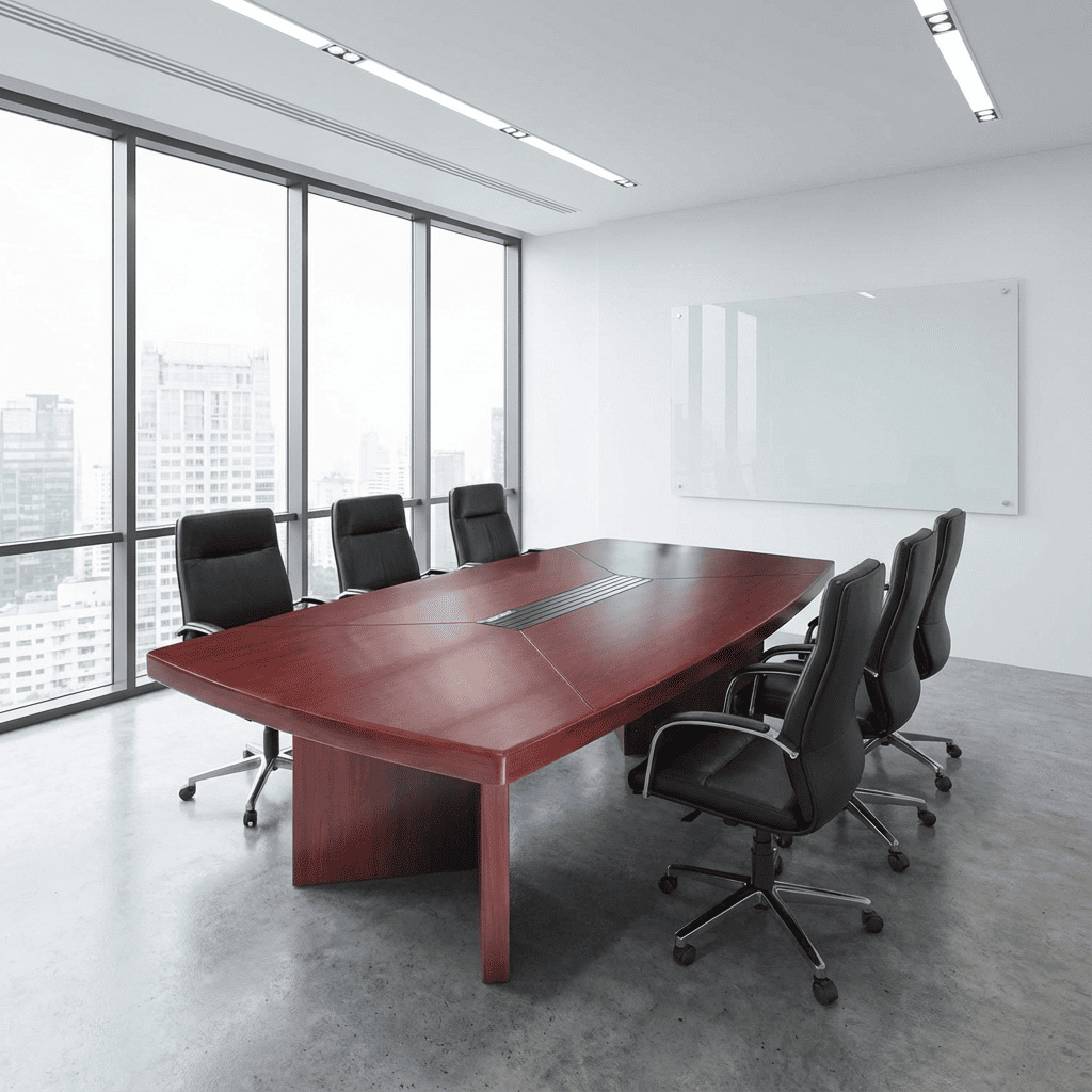 2m Mahogany Finish Boardroom Table