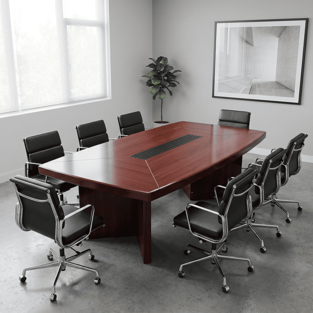 2m Mahogany Finish Boardroom Table
