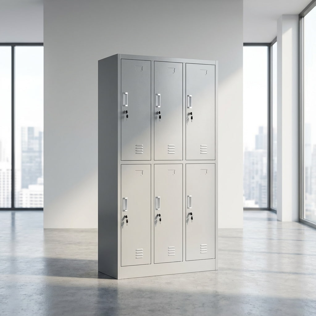 6 Lockers Metal Office Storage Cabinet