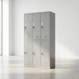 6 Lockers Metal Office Storage Cabinet