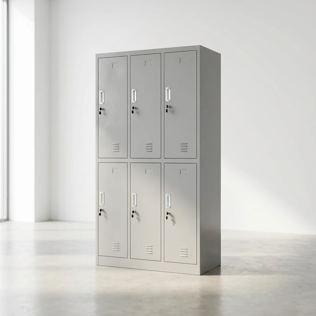 6 Lockers Metal Office Storage Cabinet