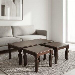 Classic 3-Piece Dark Coffee Table Set