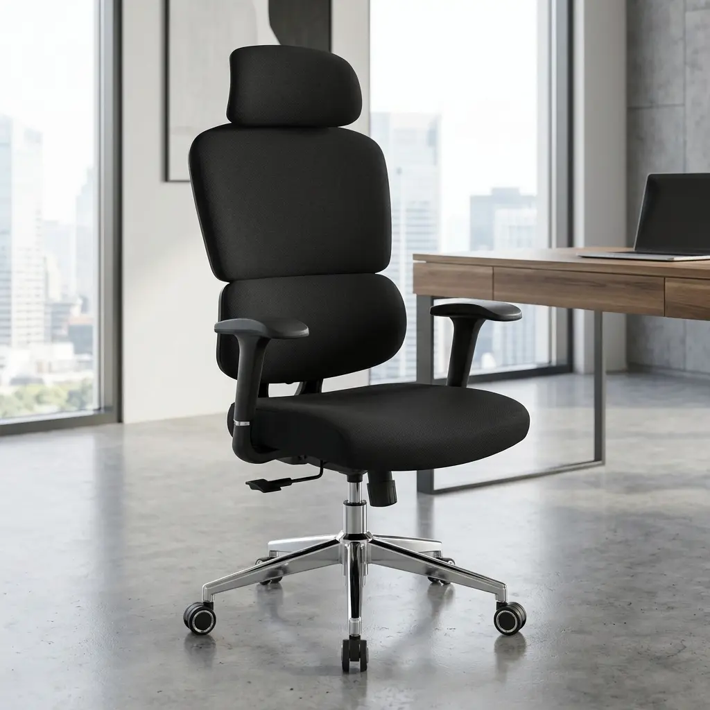 Ergonomic Modern Office Chair With Adjustable Backrest, Lumbar Support, And 2D Armrests In A Sleek Professional Design