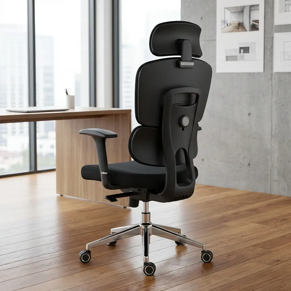 Ergonomic Modern Office Chair With Adjustable Backrest, Lumbar Support, And 2D Armrests In A Sleek Professional Design