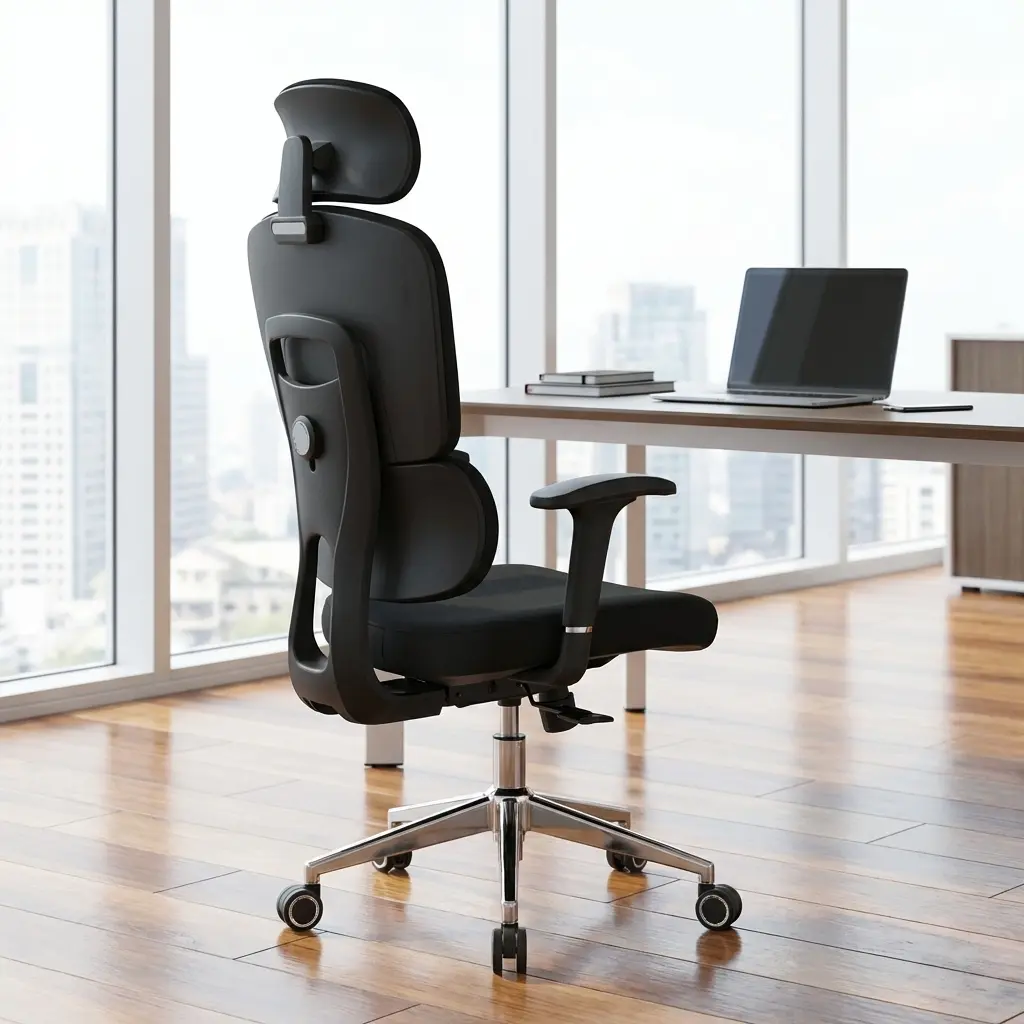 Ergonomic Modern Office Chair With Adjustable Backrest, Lumbar Support, And 2D Armrests In A Sleek Professional Design