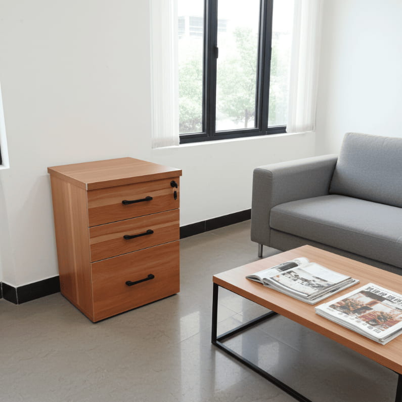 Secure 3-Drawer Office Filing Cabinet