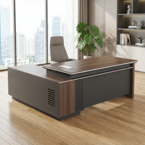 Executive Office Desk – 1800mm modern executive office desk with premium wood finish in a contemporary corporate workspace