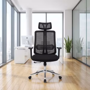 Adjustable Office Swivel Chair – Ergonomic Mesh Back with Headrest & Lumbar Support
