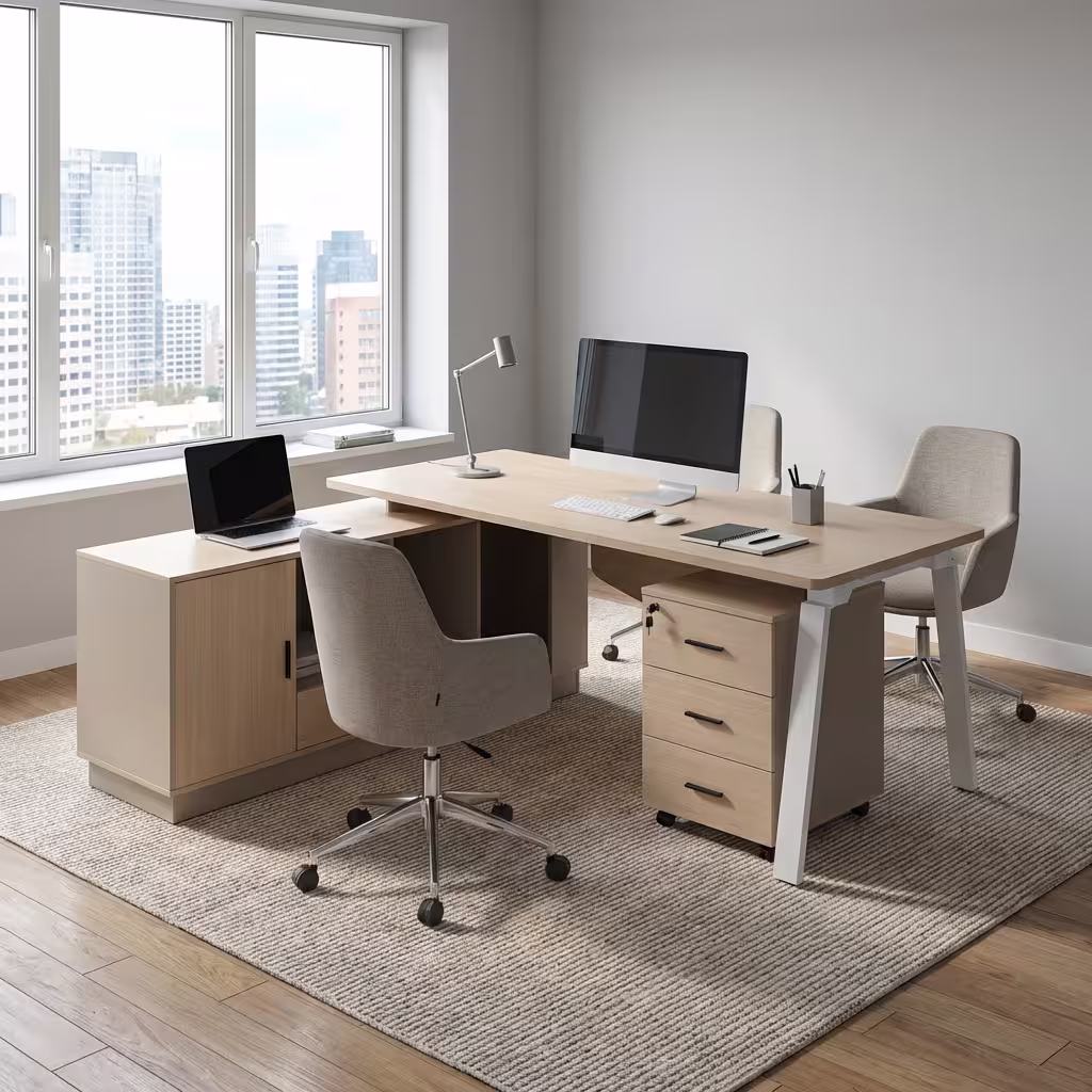Stylish Executive L-Shaped Office Desk – 1.8M Premium Workspace With Storage