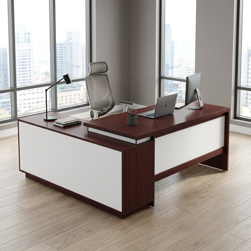 Modern Executive Corner Desk – 1.8M Premium Workspace With Built-In Storage