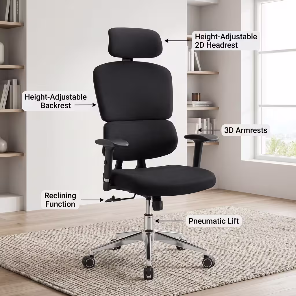 Advanced Ergonomic Task Chair – Premium 5-Way Adjustable Comfort for Focused Workspaces