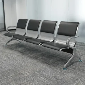 Executive 4-Seater Waiting Chair metal frame reception bench with cushioned seats and ventilated backrest