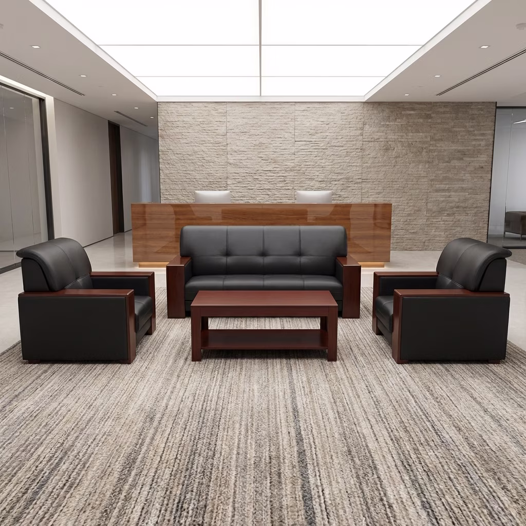 Premium 5-Seater Sofa Set with coffee table for office reception and waiting lounge