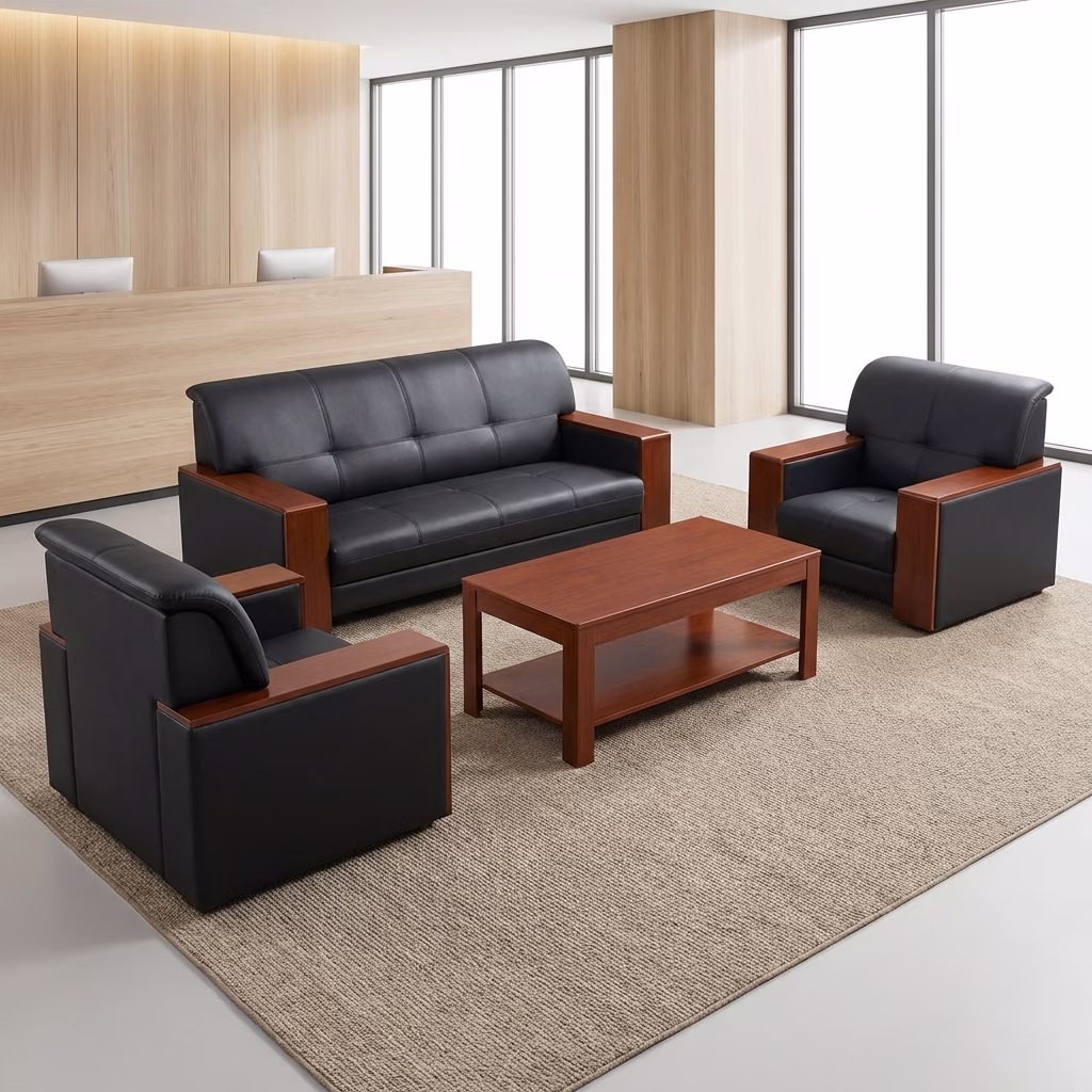 Premium 5-Seater Sofa Set with coffee table for office reception and waiting lounge