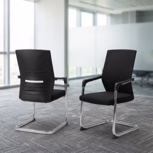 Premium Cantilever Chair with padded seat, ergonomic backrest and chrome cantilever base for office use