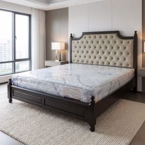 Elegant King Bed 180 dark hardwood tufted upholstered bed Kenya