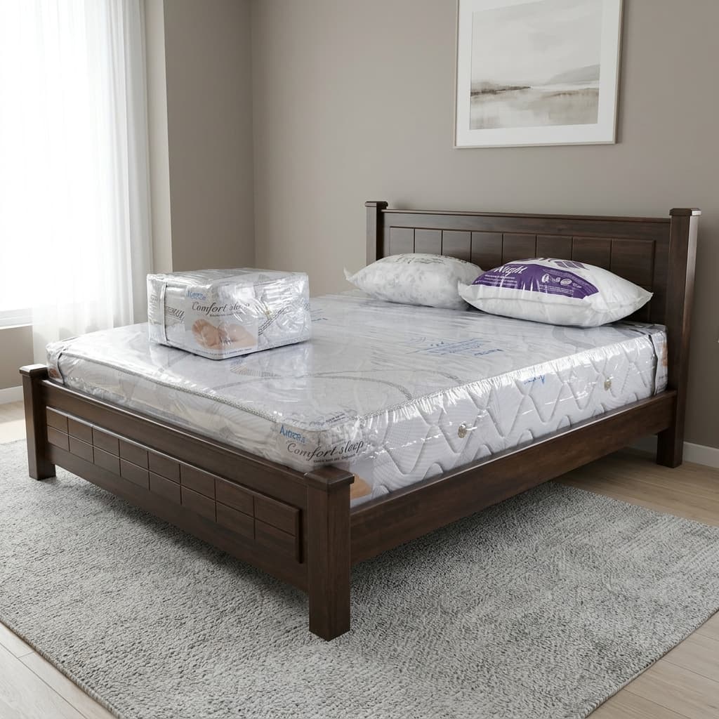 Royal Modena King Bed 180 by 200 cm with premium wooden frame, elegant headboard, and spacious king-size bedroom design