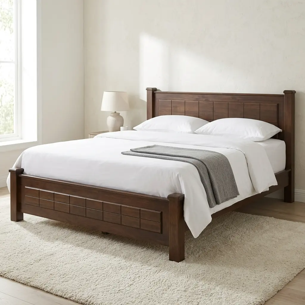 Royal Modena King Bed 180 by 200 cm with premium wooden frame, elegant headboard, and spacious king-size bedroom design