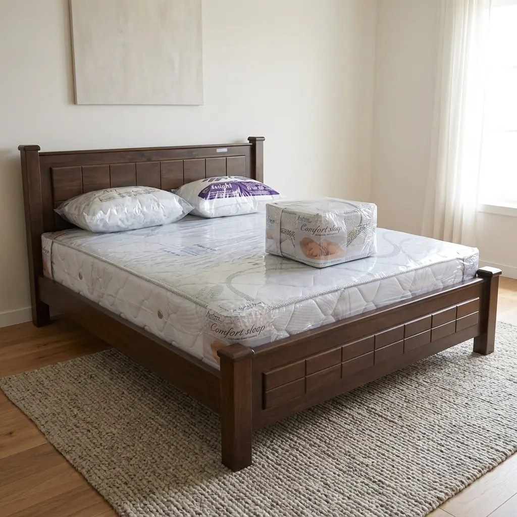 Royal Modena King Bed 180 by 200 cm with premium wooden frame, elegant headboard, and spacious king-size bedroom design
