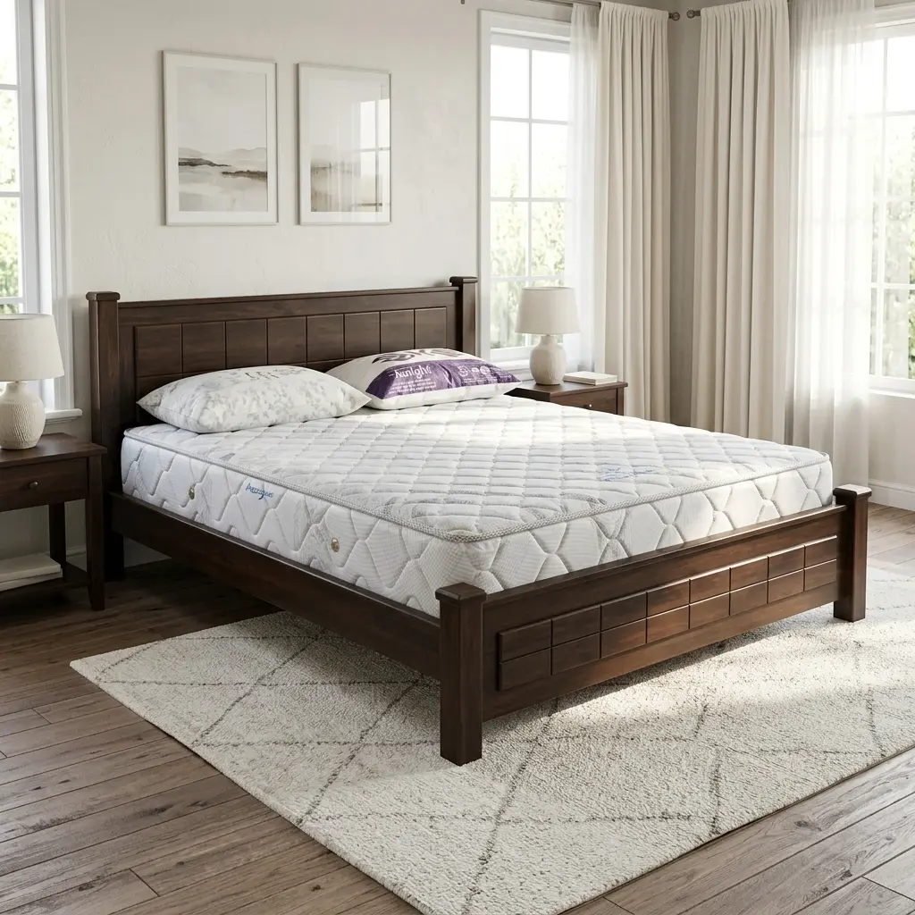 Royal Modena King Bed 180 by 200 cm with premium wooden frame, elegant headboard, and spacious king-size bedroom design