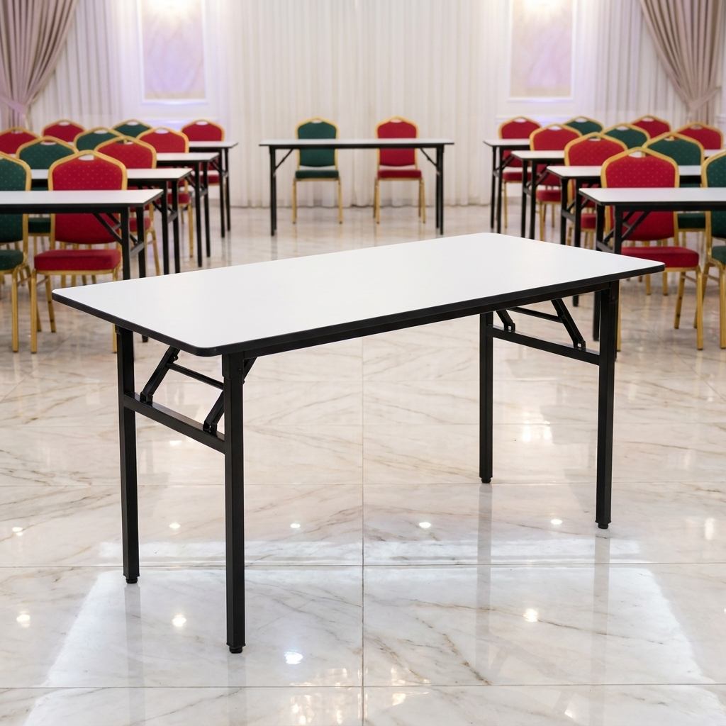 Foldable rectangular table with sturdy metal frame, Boardroom & Conference Tables suitable for events, training rooms, and multipurpose setups
