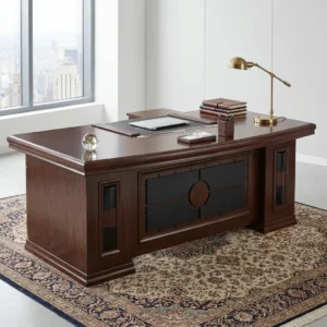 1.8m High-End Workspace Table executive office desk with rich wood finish and modern design