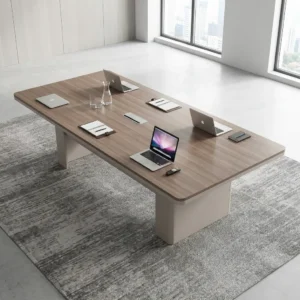 Professional 2.4m Conference Table with wood finish and cable management for modern boardroom and meeting spaces