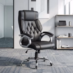 Premium Leather Executive Chair with high backrest and padded armrests