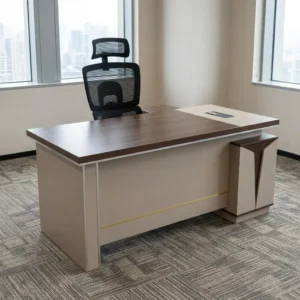 1.6m Executive Desk Set with storage drawers, cable management, and ergonomic office chair