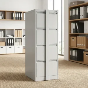 Premium 4-Drawer Bar Cabinet with metal construction and secure locking system for office file storage