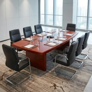 Premium Mahogany Meeting Table with large surface and executive boardroom setup
