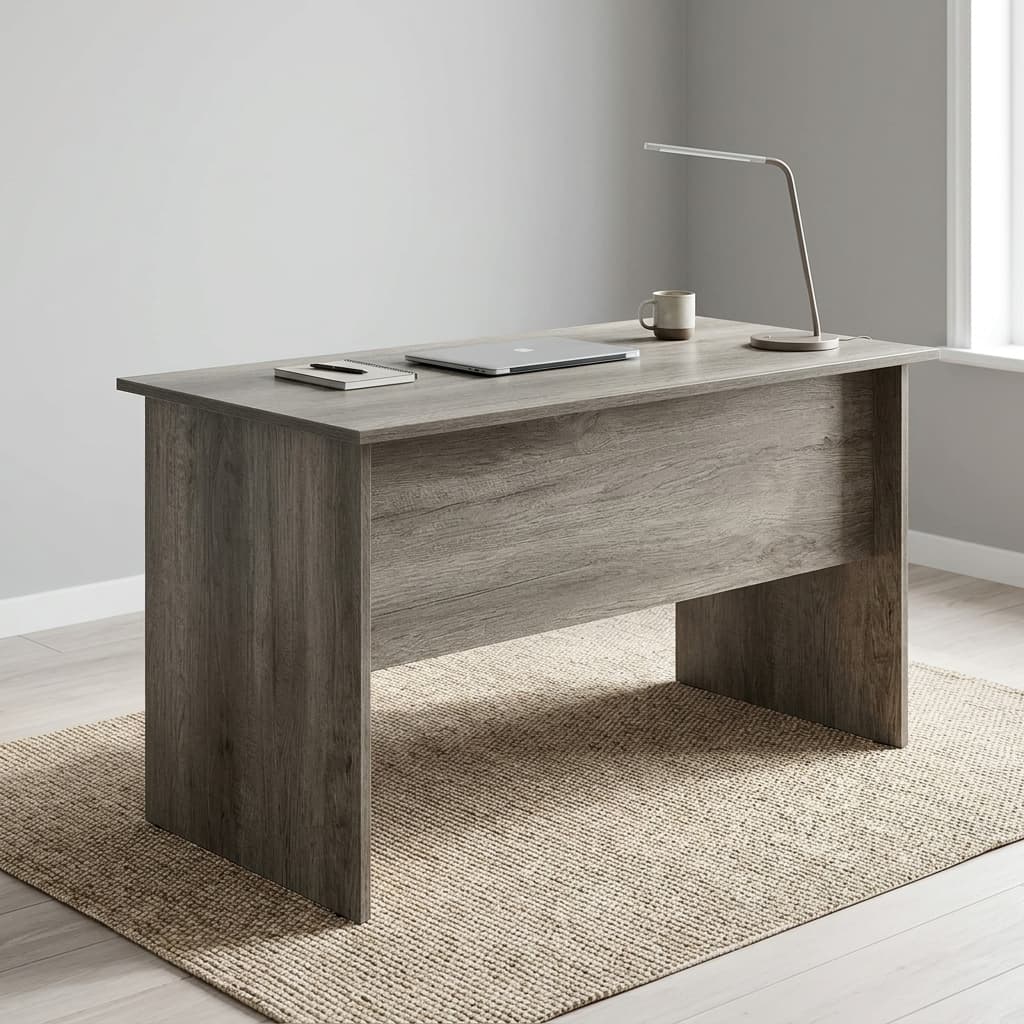 Mobile Drawers 1.2M Desk With Rolling 3-Drawer Pedestal And Modern Wooden Office Finish